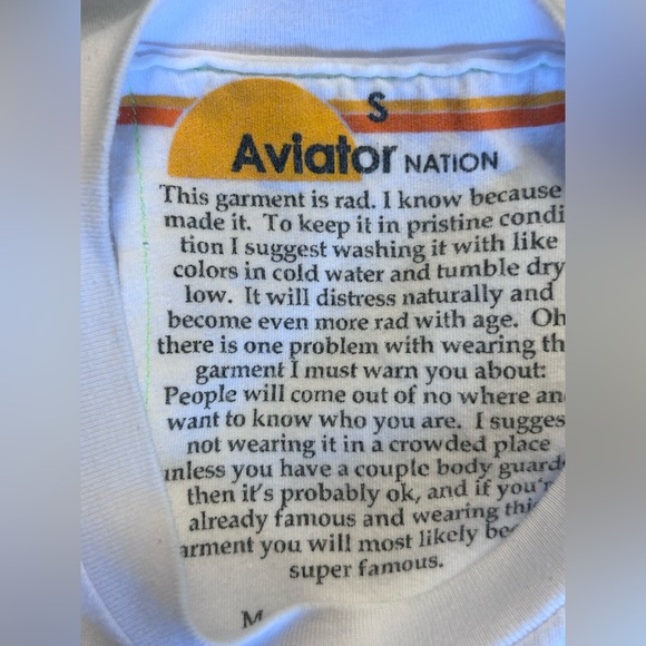 Aviator Nation Women’s LOGO BOYFRIEND TEE - WHITE Size Small - Picture 5 of 6